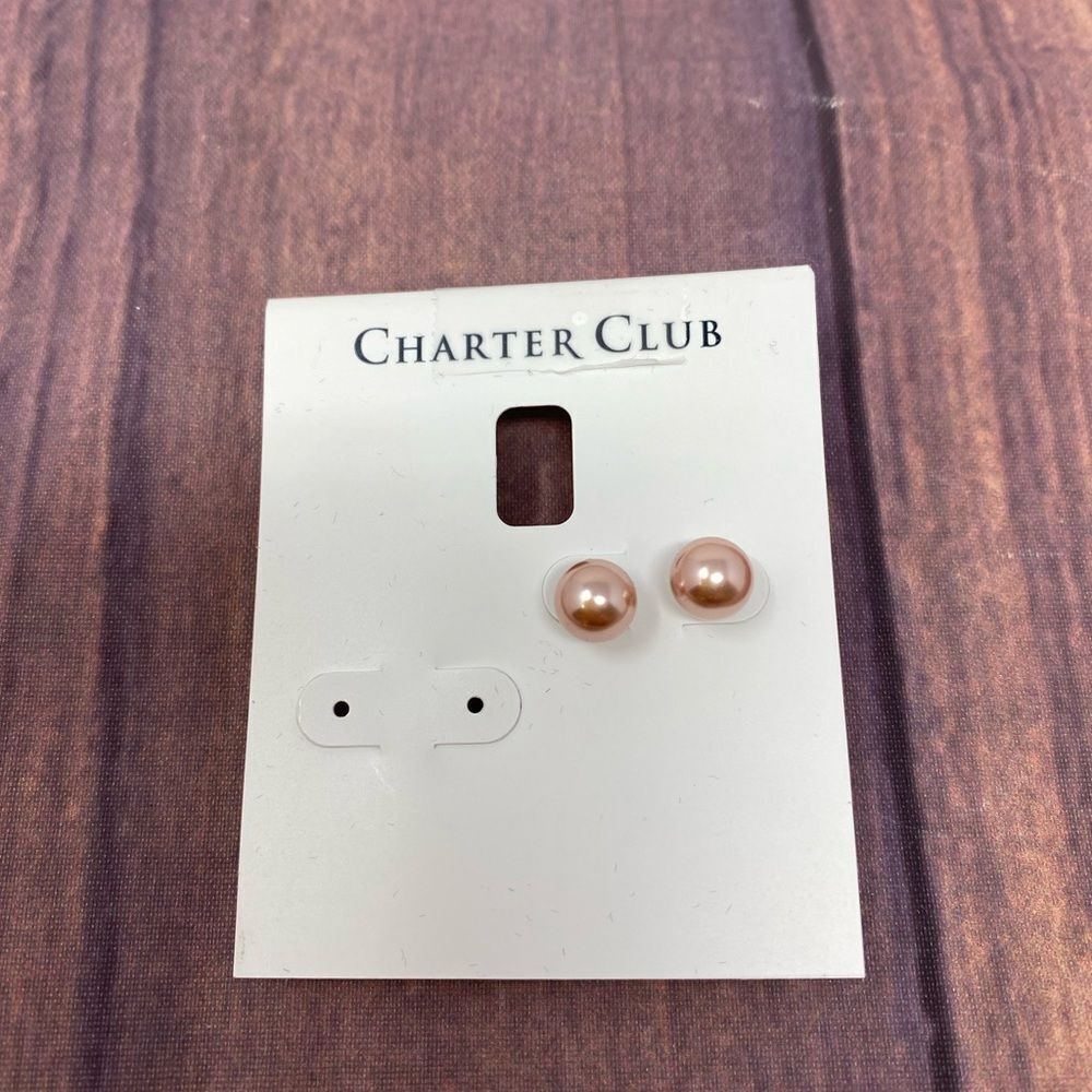 CHARTER CLUB PINK PEARL EARRINGS 7471